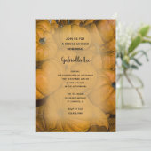 Oranje herfst pomkins Bridal Shower Invitation Kaart (Staand voorkant)