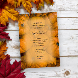 Oranje herfst pomkins Bridal Shower Invitation Kaart