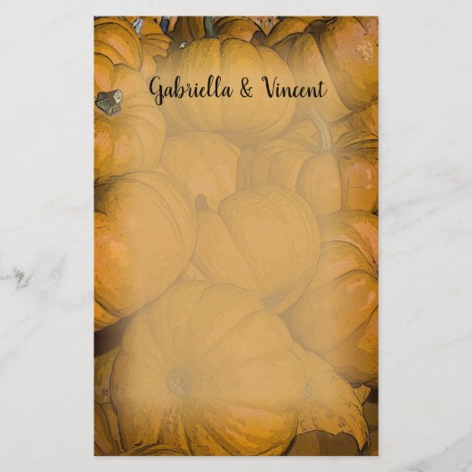 Oranje herfst pomkins Wedding Briefpapier (Voorkant)