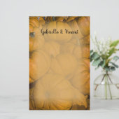 Oranje herfst pomkins Wedding Briefpapier (Staand voorkant)