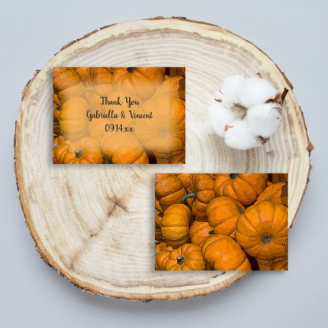 Oranje herfst pomkins Wedding Favor Labels Visitekaartjes (Creator heeft geüpload)