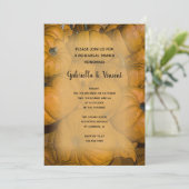 Oranje herfst pomkins Wedding Rehearsal Dinner Kaart (Staand voorkant)