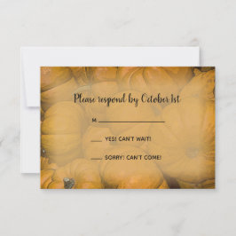 Oranje herfst pomkins Wedding RSVP Response Kaart