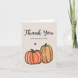 Oranje Herfst pompoen bedankje Notitiekaartje