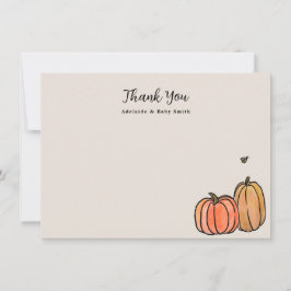 Oranje Herfst pompoen bedankje Notitiekaartje