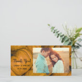 Oranje Herfst Pompoen Bedankt Foto Kaart (Staand voorkant)