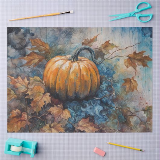 Oranje Herfst Pompoen Decoupage Papier (Craft)