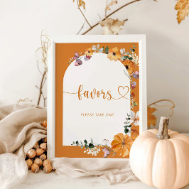 Oranje herfst pompoen Favors nemen Poster