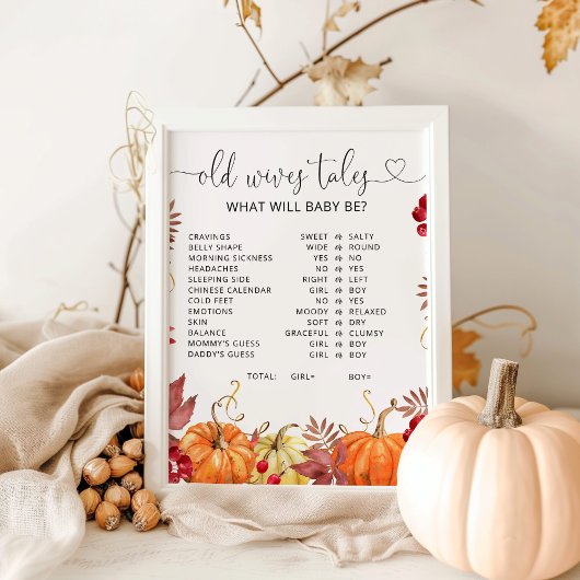 Oranje herfst pompoen Oude Wives Tales Poster