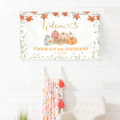 Oranje Herfst Pompoen Patch Verjaardag Grote Banne Spandoek (Insitu)
