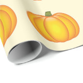 Oranje Herfst Pompoen Patroon Cadeaupapier (Rol Hoek)