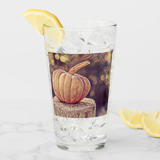 Oranje Herfst Pompoen Thanksgiving Schilderij Glas (Voorkant ijs)