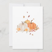 Oranje Herfst pompoen vrachtwagen Baby shower Kaart (Achterkant)