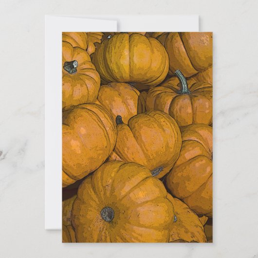 Oranje herfst pompoenen bruiloft sparen Datum Save The Date (Achterkant)