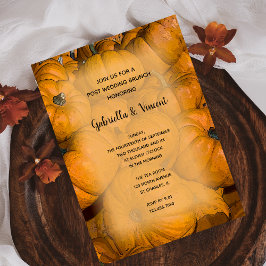 Oranje Herfst Pompoenen Post Bruiloft Brunch Kaart