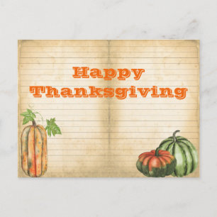 Oranje Herfst Pumpkin Harvest Thanksgiving Greetin Briefkaart