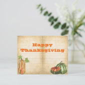Oranje Herfst Pumpkin Harvest Thanksgiving Greetin Briefkaart (Staand voorkant)