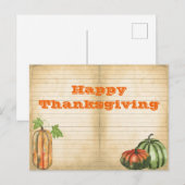 Oranje Herfst Pumpkin Harvest Thanksgiving Greetin Briefkaart (Voorkant / Achterkant)