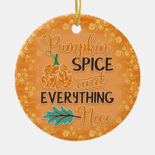 Oranje herfst Pumpkin-Ornament Keramisch Ornament (Voorkant)