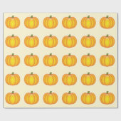 Oranje Herfst Pumpkin Pattern Cadeaupapier (Vlak)