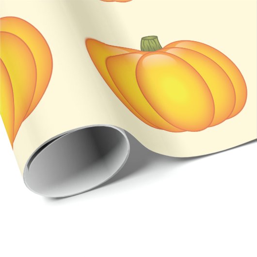 Oranje Herfst Pumpkin Pattern Cadeaupapier (Rol Hoek)