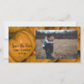 Oranje herfst Pumpkin Wedding Save the Date Photo (Voorkant)