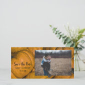 Oranje herfst Pumpkin Wedding Save the Date Photo (Staand voorkant)