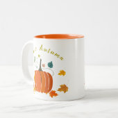 Oranje herfst pumpkini Koffie Mok (Voorkant links)