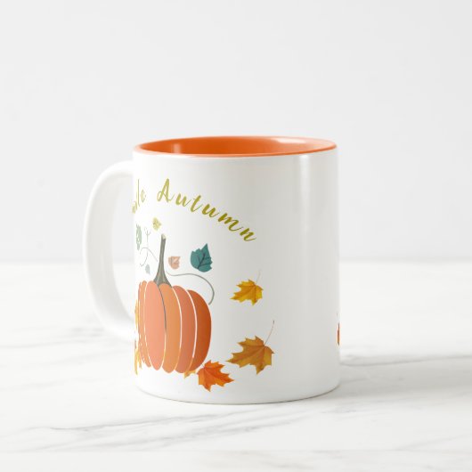 Oranje herfst pumpkini Koffie Mok (Voorkant links)