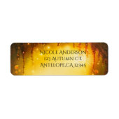 Oranje Herfst Rustic Enchanted Forest Invitation Etiket (Voorkant)