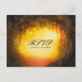 Oranje Herfst rustieke betoverde bos bruiloft RSVP Uitnodiging Briefkaart (Voorkant)