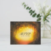 Oranje Herfst rustieke betoverde bos bruiloft RSVP Uitnodiging Briefkaart (Staand voorkant)