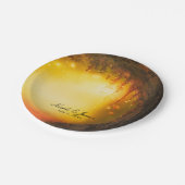 Oranje Herfst rustieke betoverde bos receptie Papieren Bordje (Gekanteld)