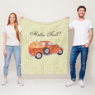  Oranje Herfst Truck en Pumpkins Fleece Deken