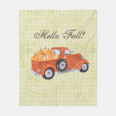 Oranje Herfst Truck en Pumpkins Fleece Deken (Voorkant)