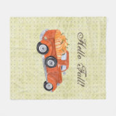 Oranje Herfst Truck en Pumpkins Fleece Deken (Voorkant (Horizontaal))