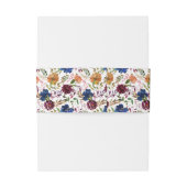 Oranje Herfst van Bourgogne en marine Floral 4 Uitnodigingen Wikkel (Achterkant Voorbeeld)