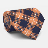 Oranje Herfst van de marine Pset Tartan Stropdas (Opgerold)