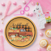  Oranje Herfst van Truck Pumpkins Papieren Bordje (Feest)