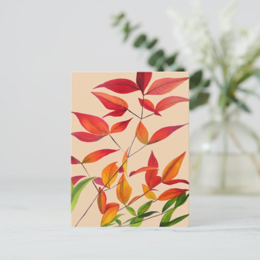 Oranje herfst verlaat oorspronkelijke waterverf ku briefkaart (Staand voorkant)