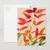 Oranje herfst verlaat oorspronkelijke waterverf ku briefkaart (Voorkant / Achterkant)