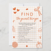 Oranje Herfst Vind de Gast Bingo Baby shower Spel Kaart (Voorkant)