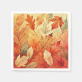Oranje Herfst Waterverf Bladeren Decoupage servett Servet (Voorkant)