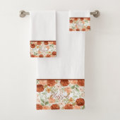 Oranje herfst waterverf bloem bad handdoek (Insitu)