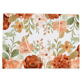 Oranje herfst waterverf bloem groot cadeauzakje (Achterkant)