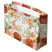 Oranje herfst waterverf bloem groot cadeauzakje (Achterkant Gekanteld)