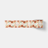 Oranje herfst waterverf bloem satijnen lint (Voorkant)