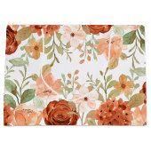 Oranje herfst waterverf floraal groot cadeauzakje (Voorkant)