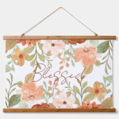 Oranje herfst waterverf floraal hangend wandkleed (Voorkant)