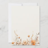 Oranje Herfst Wildflowers & Cross Baby Toewijding Kaart (Achterkant)